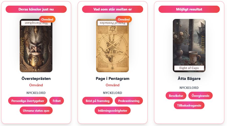 Tarot kärlek - 3 kort