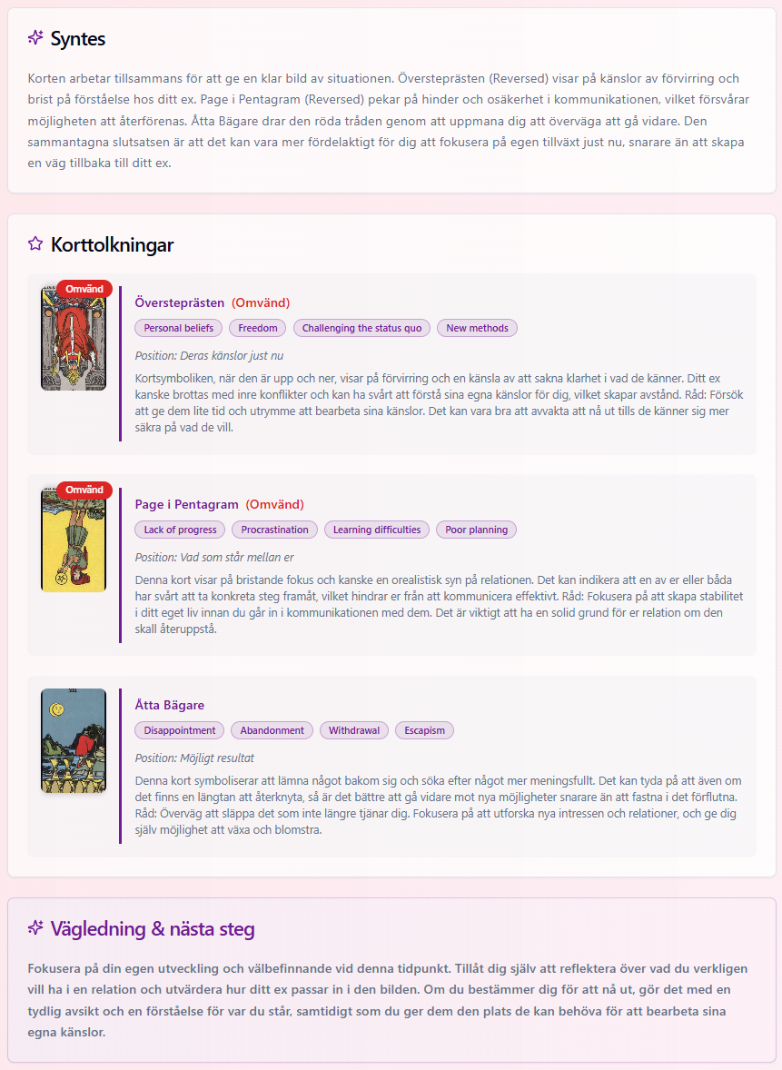 Tarot kärlek - läsning